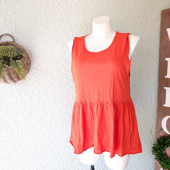 We The Free Tops - We The Free People Women's Orange Sleeveless Peplum  top size L
